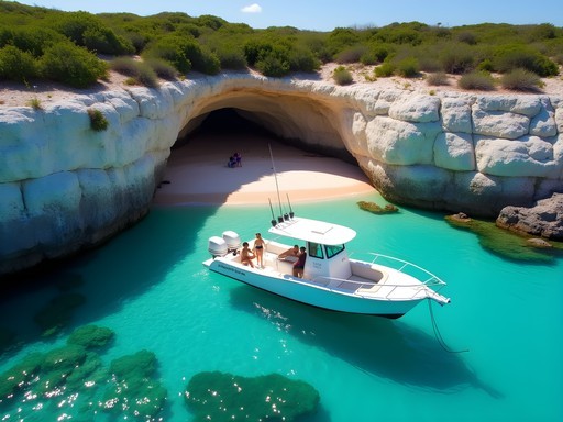 Family enjoying private boat charter exploring hidden coves in Southampton, Bermuda