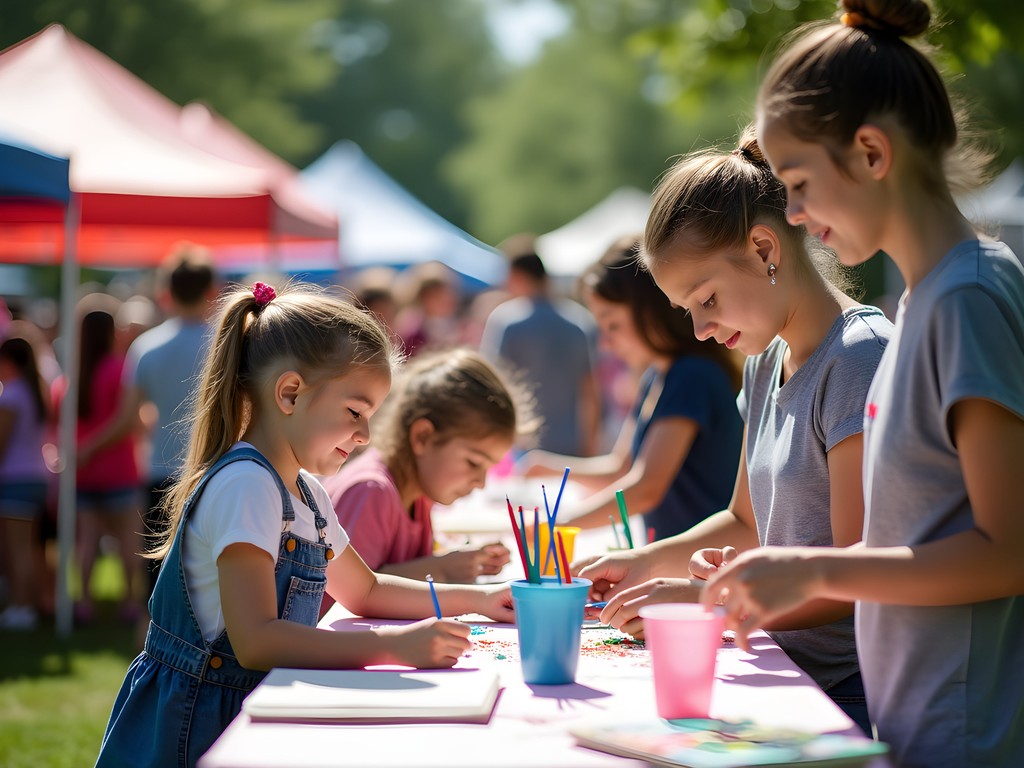 Families enjoying Sterlingfest Art & Music Fair in Sterling Heights Michigan