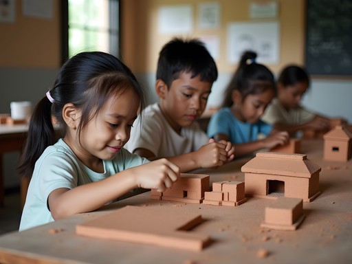 Family participating in heritage conservation workshop in Vigan