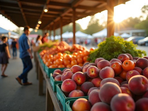 Colorful fresh produce display at Southwest Georgia Regional Farmers Market in Albany