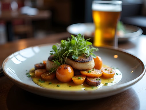 Farm-to-table dinner plate with locally sourced ingredients at New World Bistro in Albany