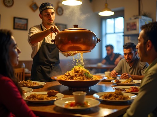 Traditional Jordanian seafood specialty being prepared in local Aqaba restaurant