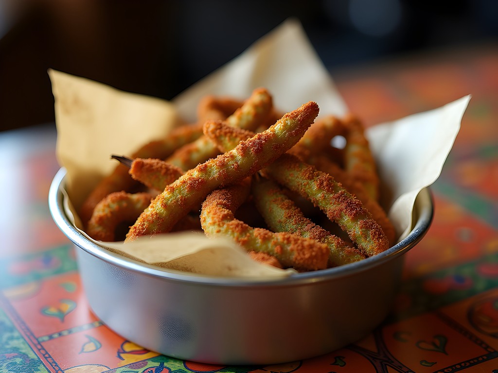 Masala-spiced okra fries at Chai Pani restaurant in Decatur, Atlanta