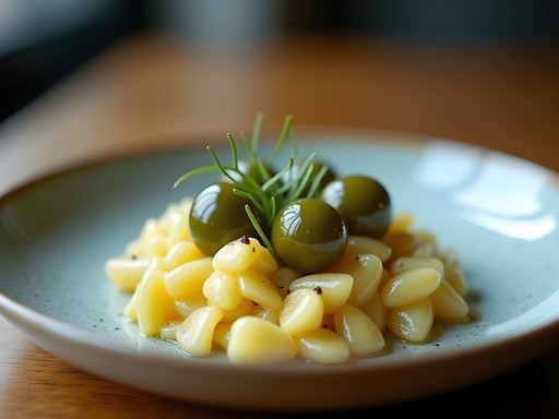 Avant-garde tapas dish featuring molecular gastronomy techniques in Barcelona restaurant