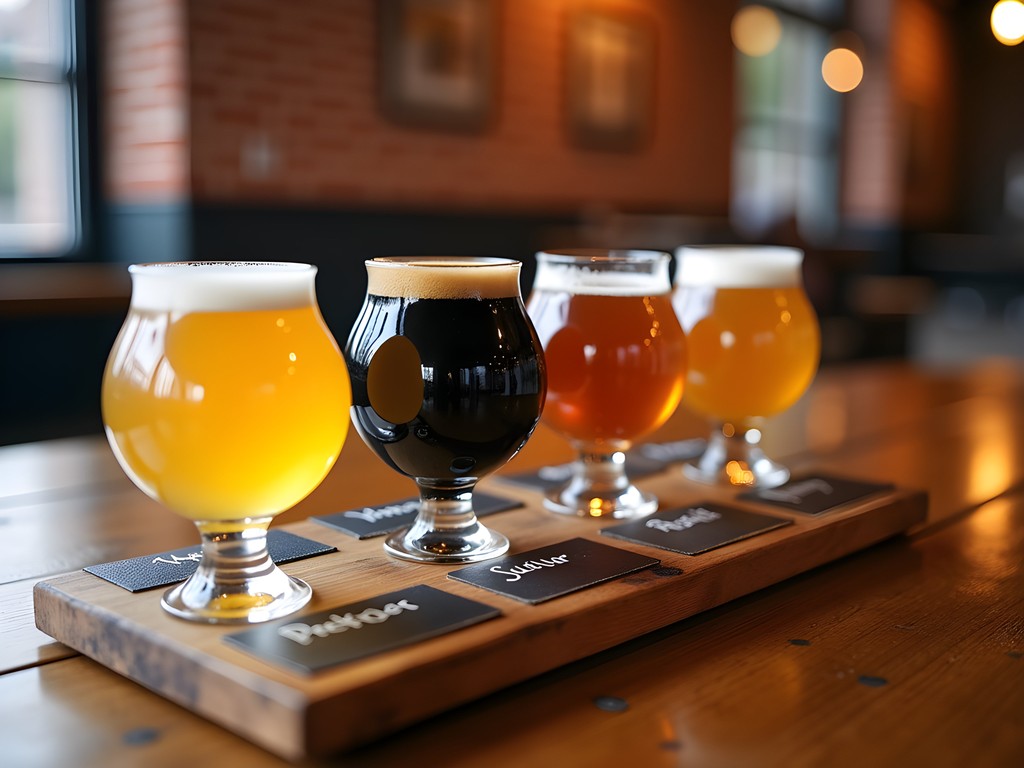 Craft beer flight sampler at Flying Heart Brewing in Bossier City