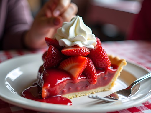 Famous strawberry pie with whipped cream at Strawn's Eat Shop in Bossier City