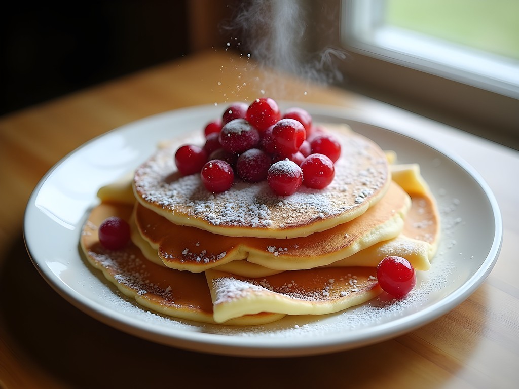 Traditional Swedish pancakes with lingonberries at Jensen's Café in Burnsville