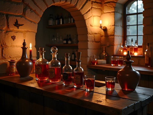 Traditional Black Balsam tasting with various serving styles in historic Riga bar