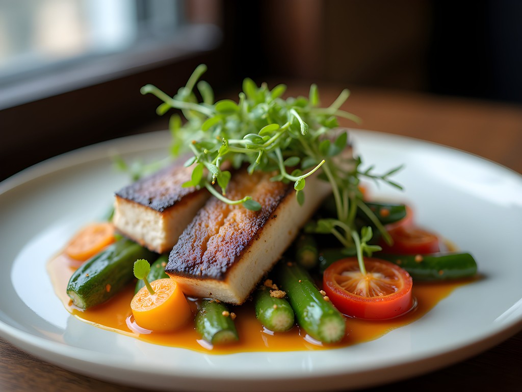 Farm-to-table dish presentation at Greenhouse Tavern in Cleveland