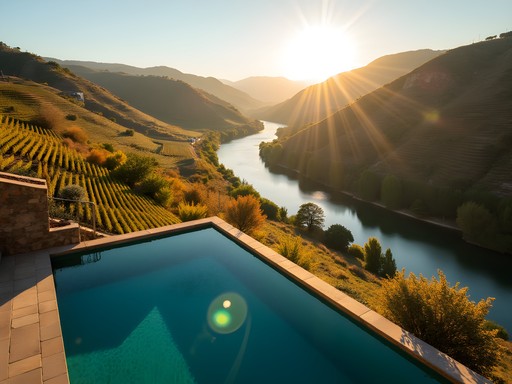Infinity pool overlooking vineyards at Quinta do Crasto in Douro Valley, Portugal