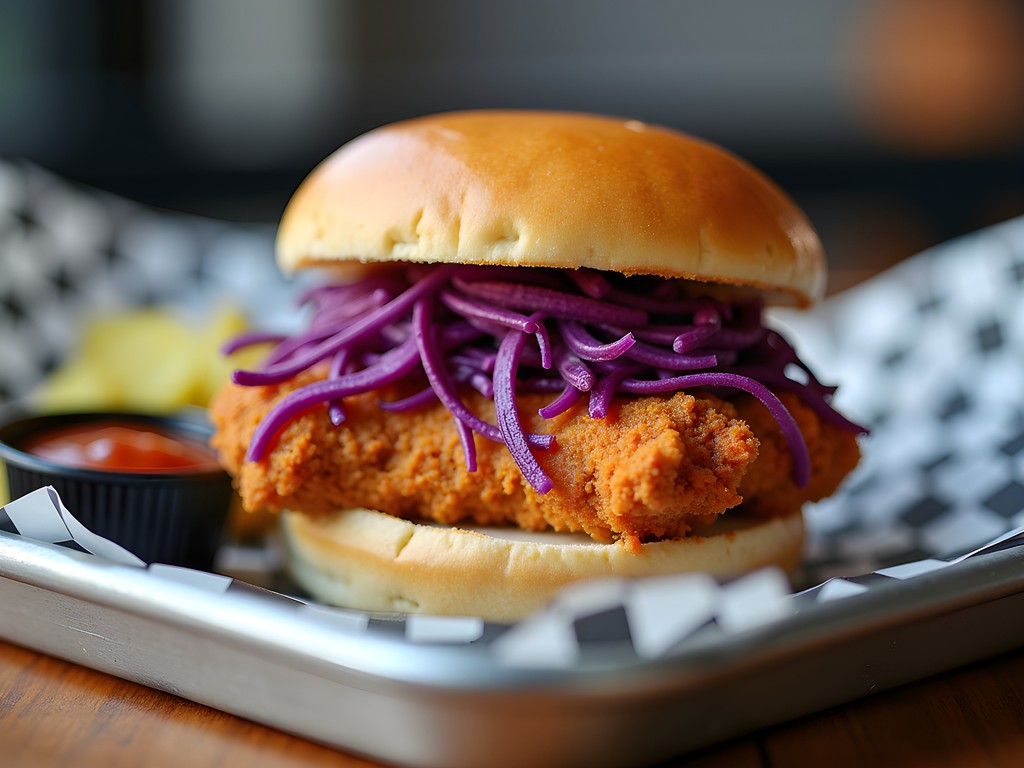 Seoul Burner hot chicken sandwich at Nashbird in Edmond featuring Korean-inspired flavors