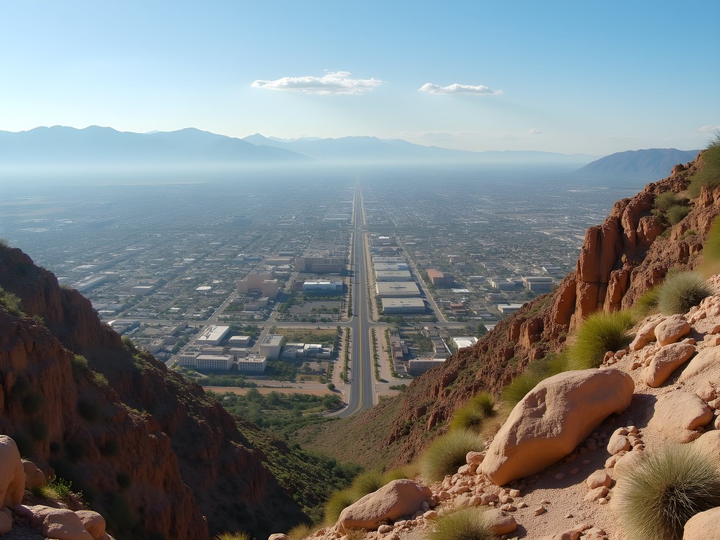 Panoramic view of El Paso and Ciudad Juárez showing the blended border culture