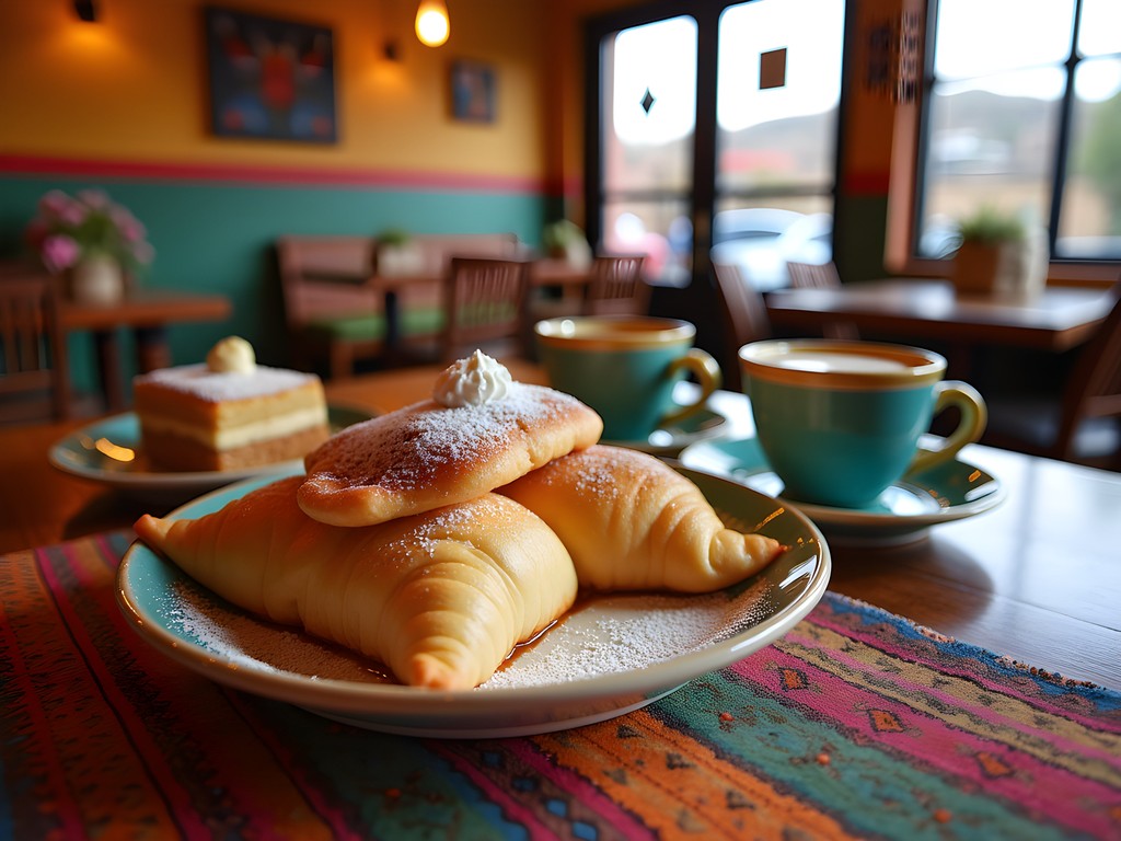 Traditional Mexican desserts and coffee in El Paso cafe