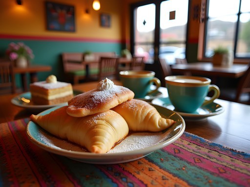 Traditional Mexican desserts and coffee in El Paso cafe
