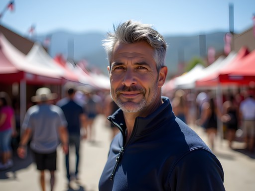 Physical therapist Alexander Henderson enjoying Basque cuisine at the National Basque Festival in Elko