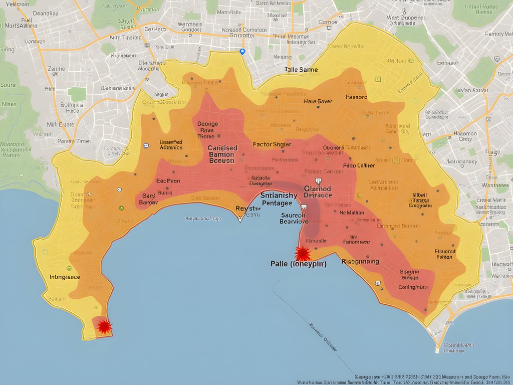 Data visualization map of George Town's top street food locations with heat mapping