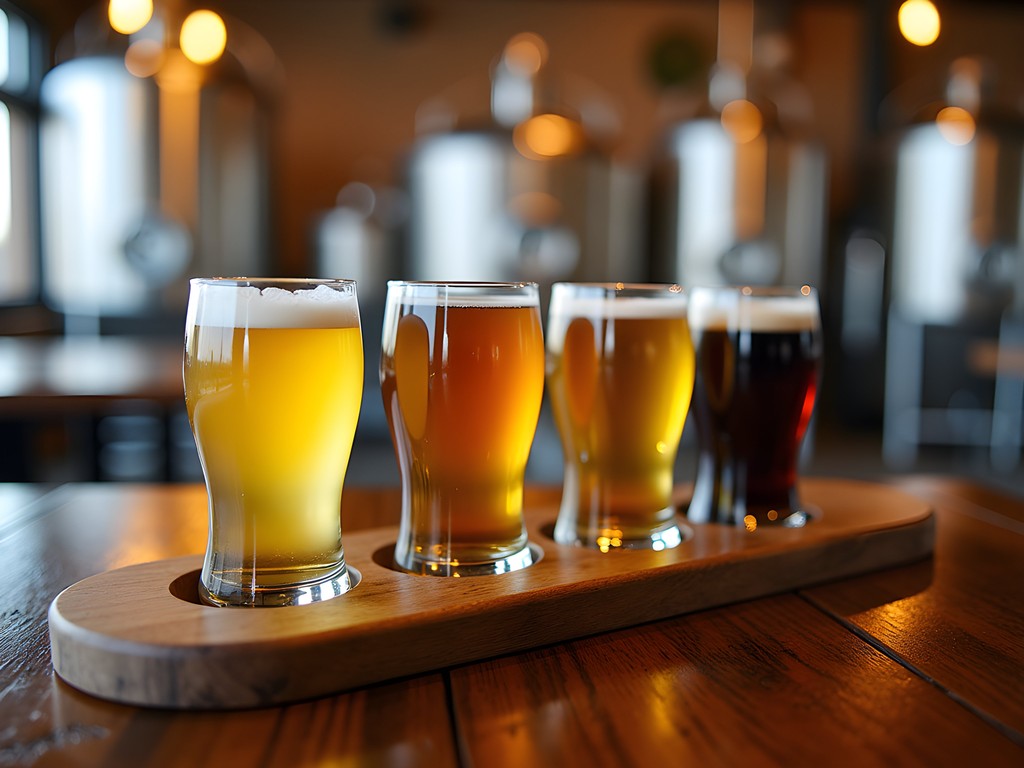 Craft beer flight at local Grand Forks brewery