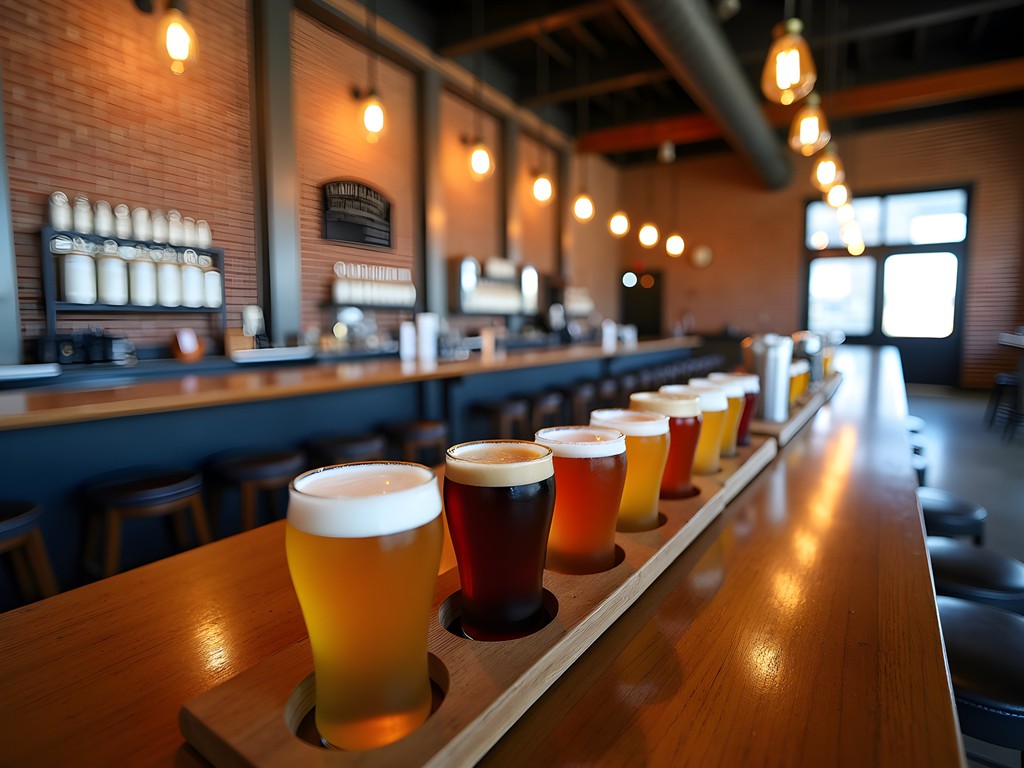 Hastings Brewing Collective housed in historic grain elevator with flight of craft beers