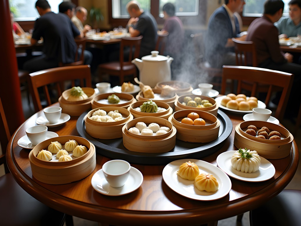 Authentic dim sum spread at a traditional Hong Kong tea house