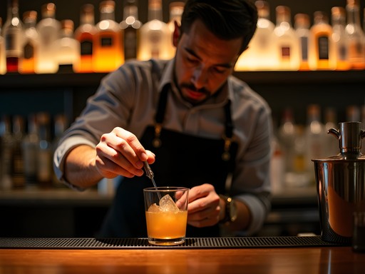 Mixologist preparing craft cocktail at Anvil Bar & Refuge in Houston