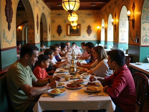 Authentic interior of a family-owned Indian restaurant in Houston's Mahatma Gandhi District