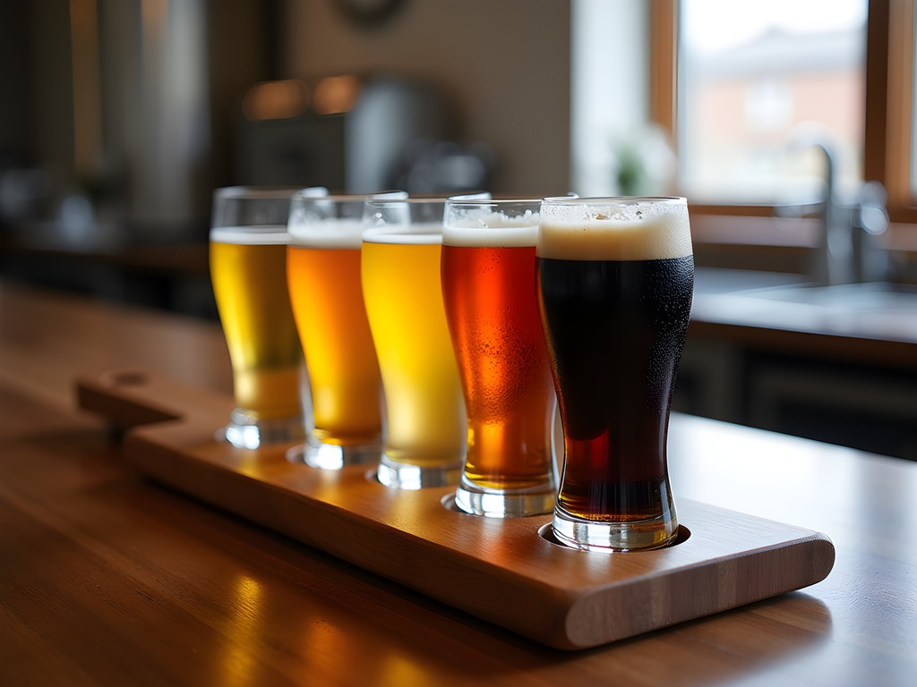 Craft beer tasting flight at Invercargill Brewery