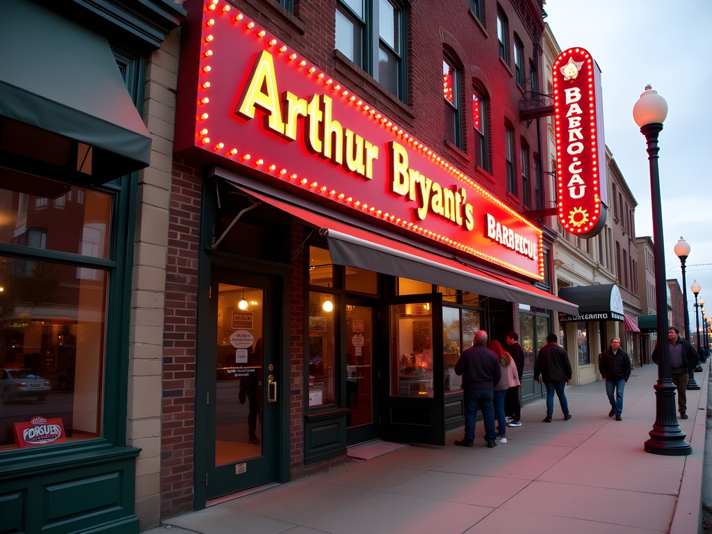 Historic exterior of Arthur Bryant's Barbecue in Kansas City