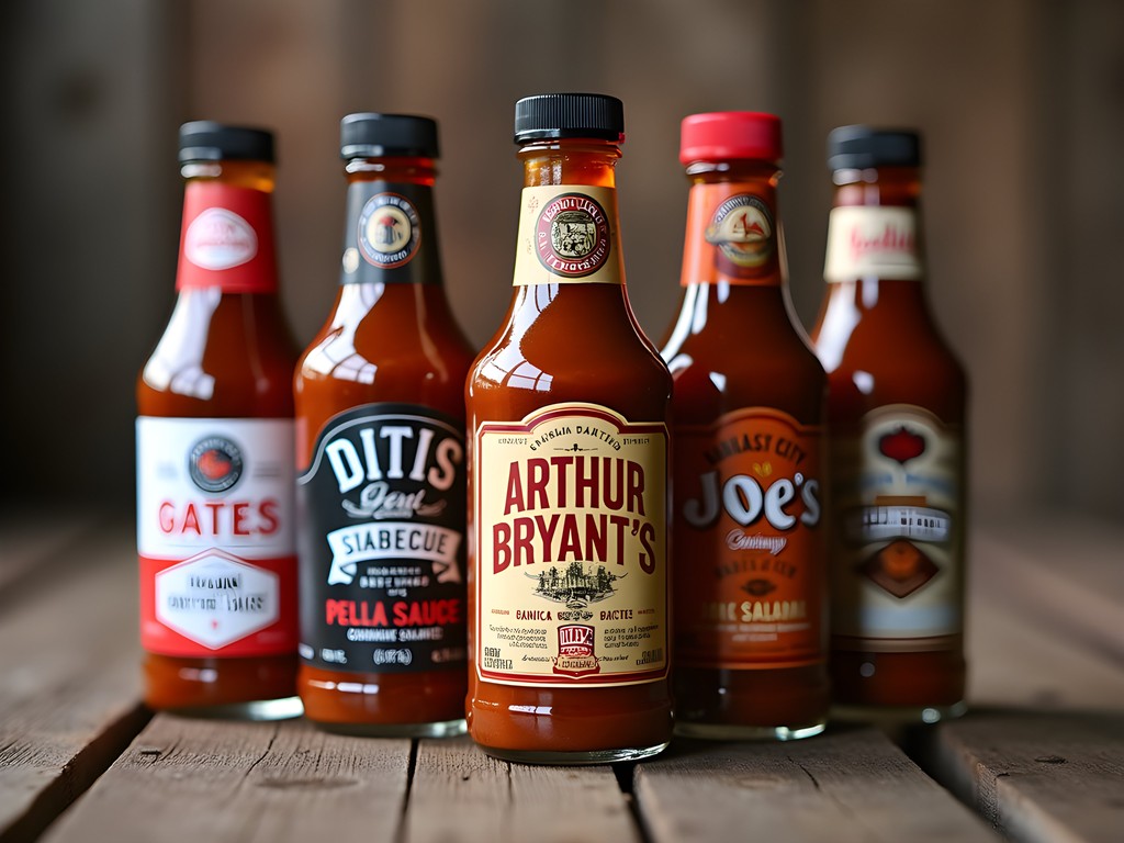 Various bottles of Kansas City barbecue sauce varieties