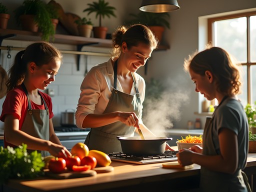 Families learning to make authentic gumbo in a Cajun cooking class in Kenner, Louisiana