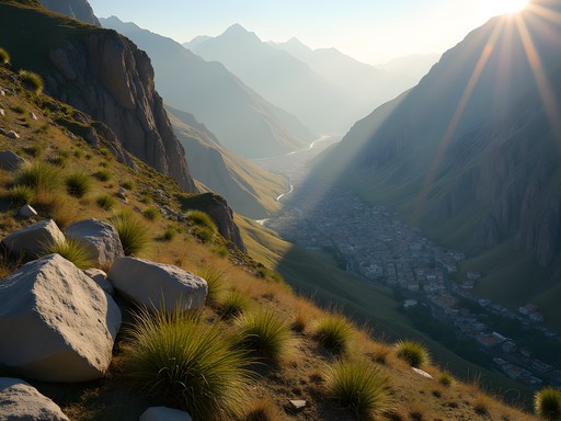 Foraging for wild herbs in the mountains near Kulob, Tajikistan