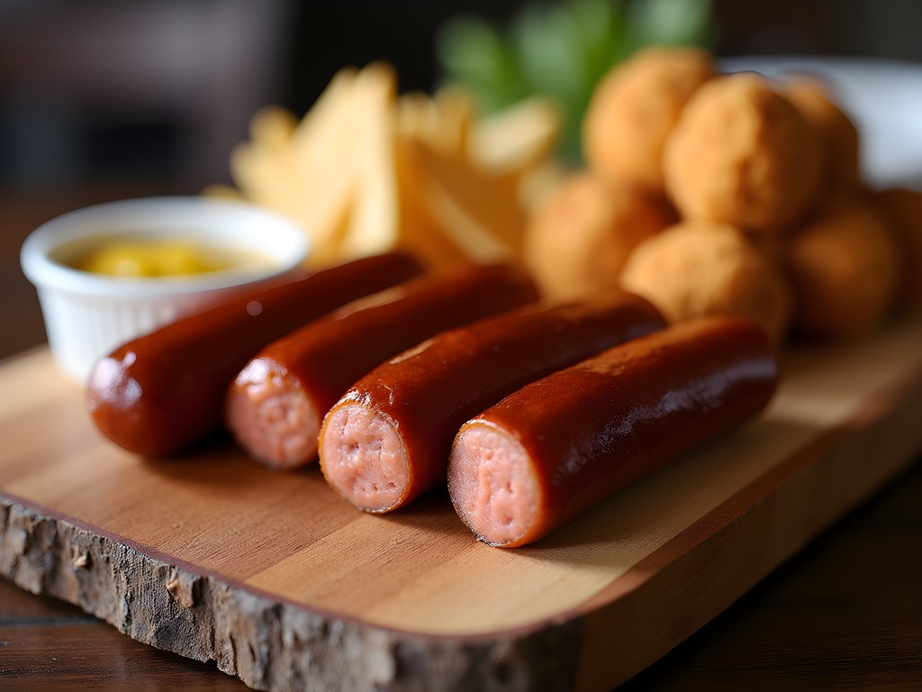 Authentic boudin sampler plate from Lake Charles featuring traditional, smoked, and fried boudin balls