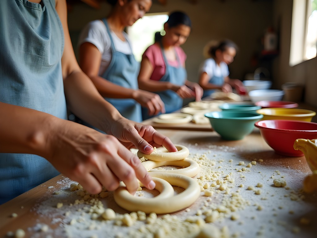 Hands-on Paraguayan cooking class showing preparation of traditional chipá