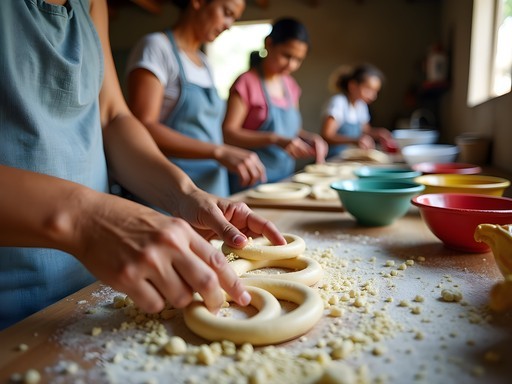 Hands-on Paraguayan cooking class showing preparation of traditional chipá