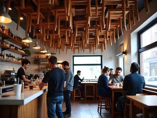 Brother Baba Budan café with chairs hanging from ceiling