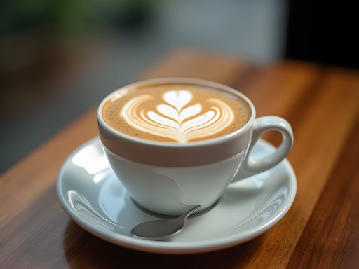 Intricate latte art in a Melbourne laneway café
