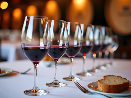 Professional wine tasting setup with Malbec wines at high-end Mendoza winery