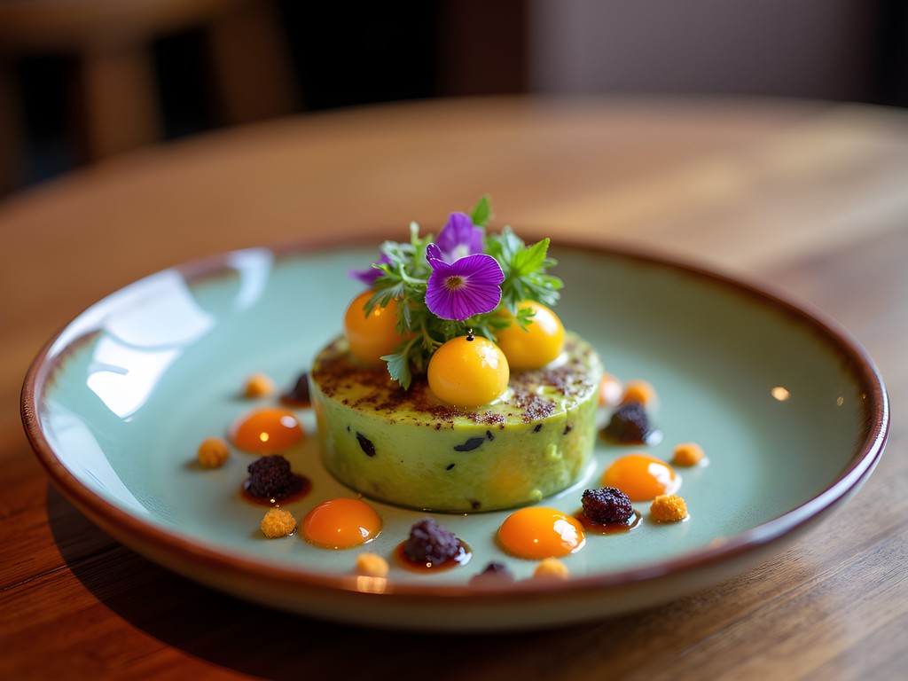 Elegantly plated modern Mexican cuisine at a fine dining restaurant in Mexico City