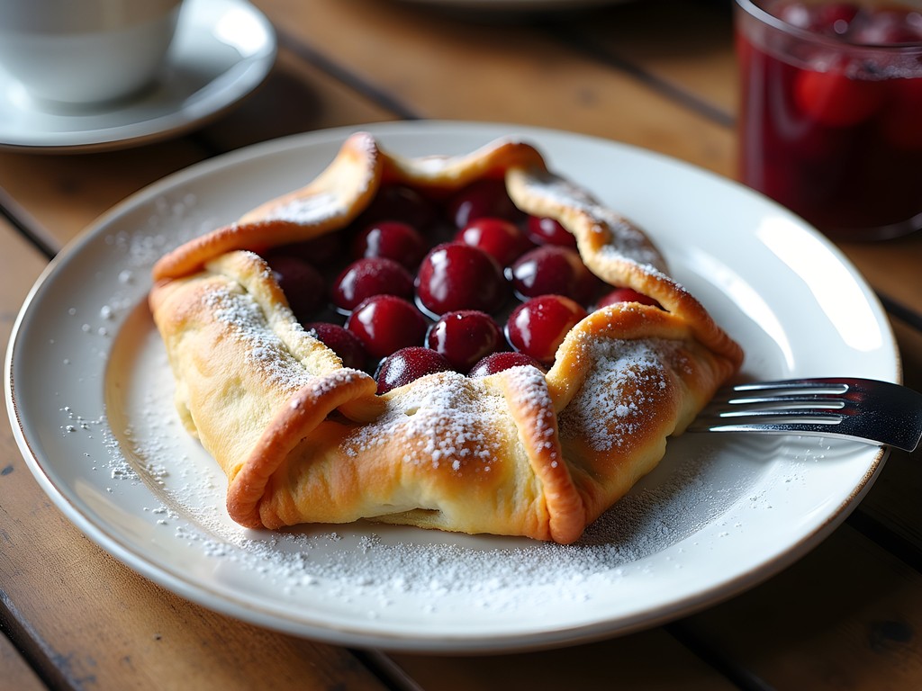 Rustic Flathead cherry galette with golden crust from Bernice's Bakery in Missoula