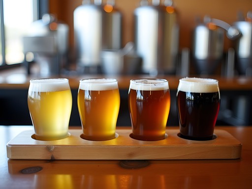 Craft beer flight at Prehistoric Brewing Company in Mitchell, South Dakota