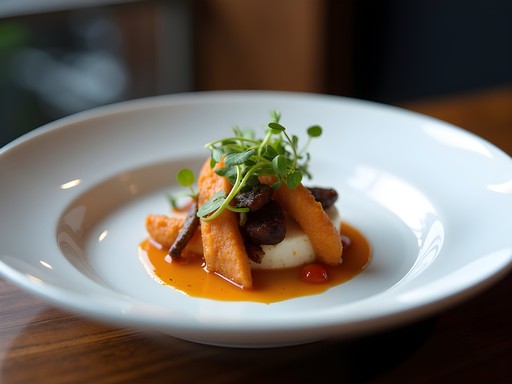 Elegantly plated contemporary Mexican dish at a fine dining restaurant in Monterrey