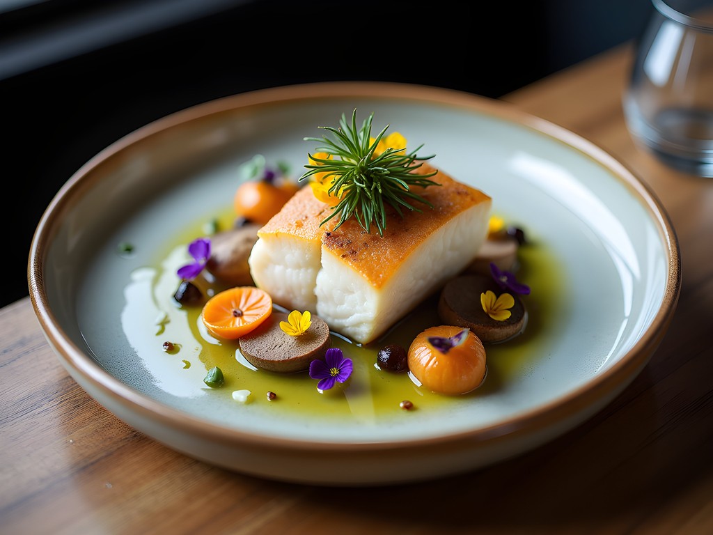 Elegantly plated foraged cuisine at Manitoba restaurant in Montreal