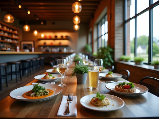 Farm-to-table sustainable dining experience at The Barn Brasserie in Muncie featuring seasonal ingredients and rustic decor