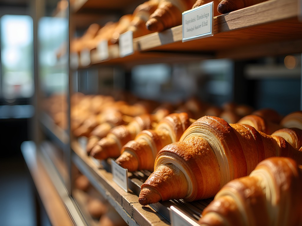 Fresh-baked croissants and pastries at French bakery in Myrtle Beach