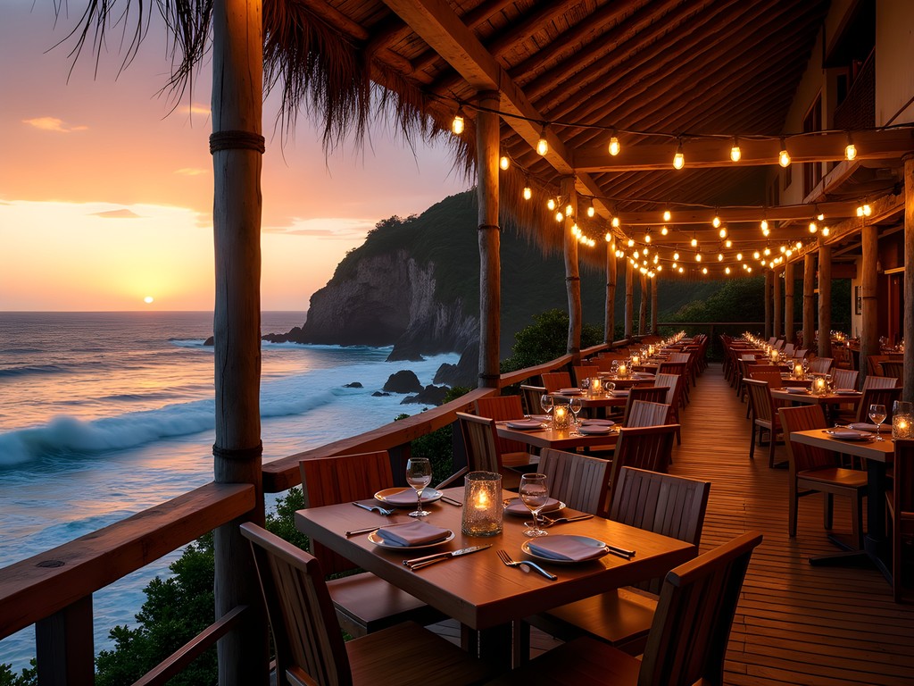 Rustic seafood restaurant on Negril's West End cliffs with ocean view
