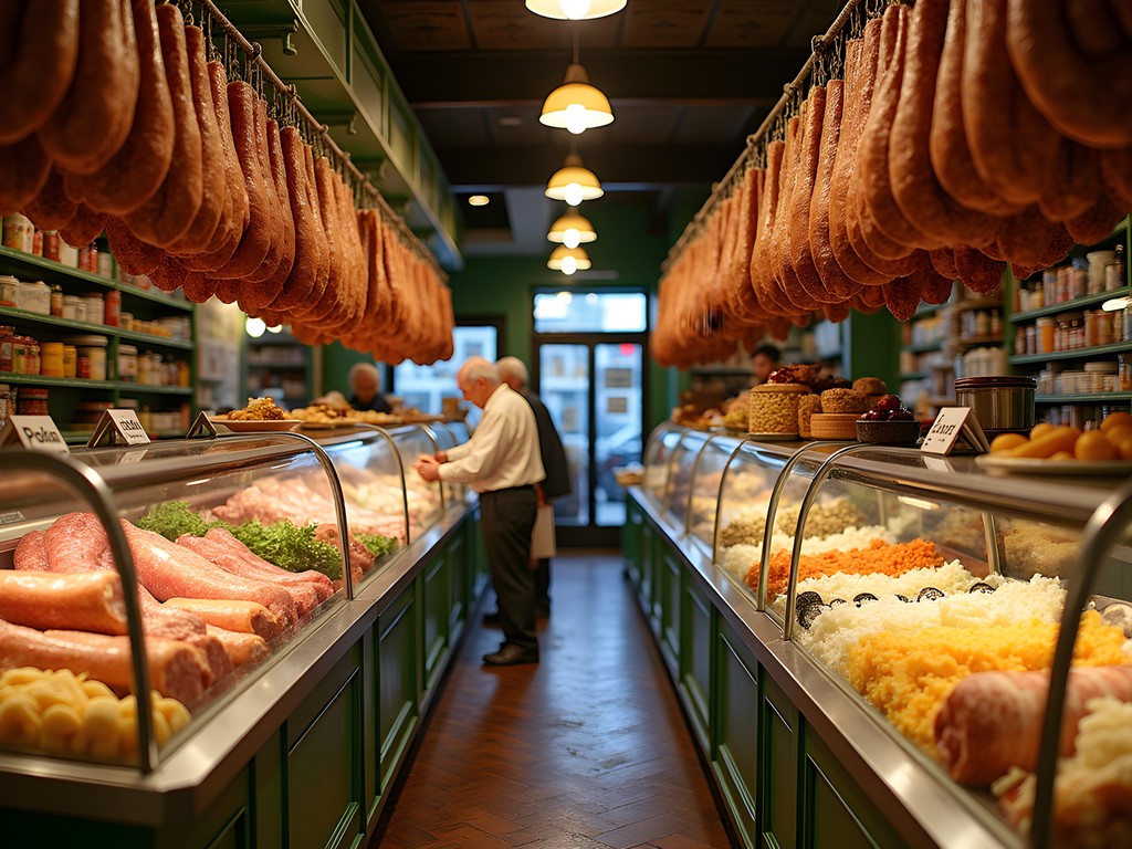 Traditional Italian food vendors inside Arthur Avenue Retail Market in the Bronx