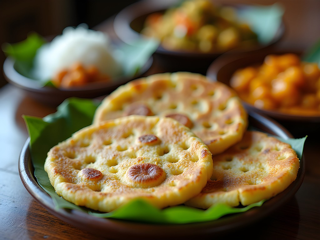 Traditional Sri Lankan hoppers with curry at a Staten Island restaurant