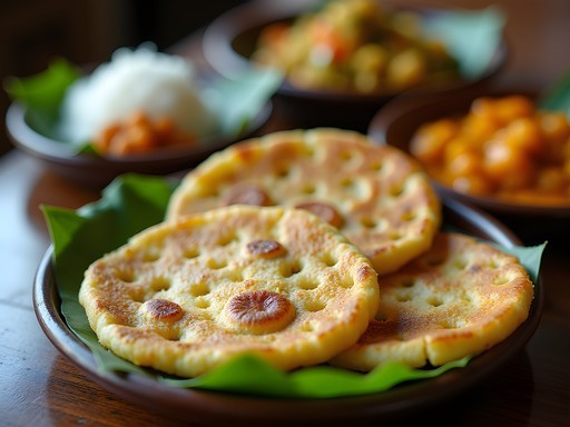 Traditional Sri Lankan hoppers with curry at a Staten Island restaurant