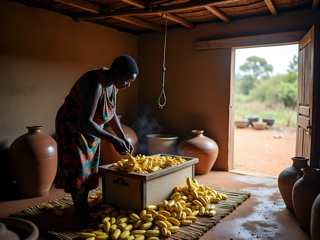 Traditional banana beer brewing process in Ngozi, Burundi