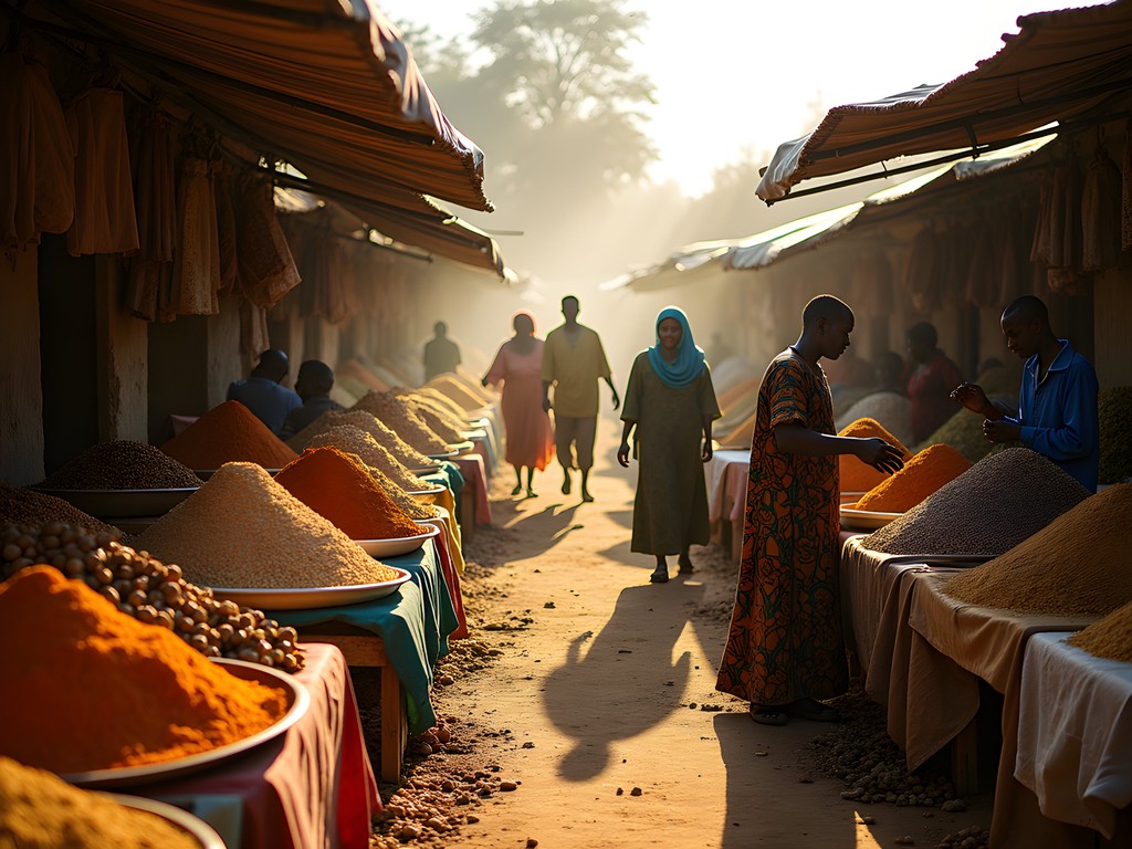 Bustling morning scene at Marché Central Rood Woko in Ouagadougou