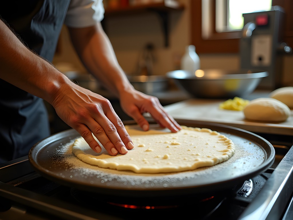 Traditional handmade flour tortillas being prepared at a family-owned Mexican restaurant in Phoenix